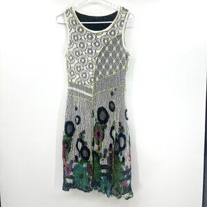 Cativa Multicolor Mesh Lace overlay Asymmetrical Sleeveless Dress Women's Small